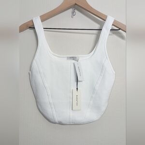 Squareneck knit bustier tank